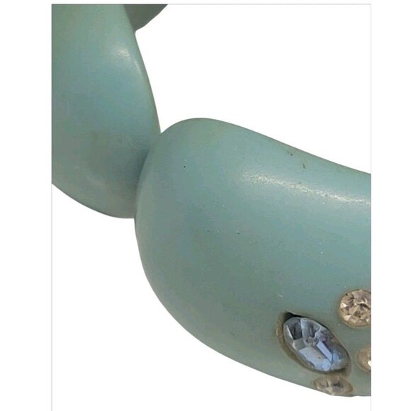 Vintage Weiss Hinged  Lucite Bangle Sparkling Multi Rhinestone Bracelet 1950s - Picture 6 of 8